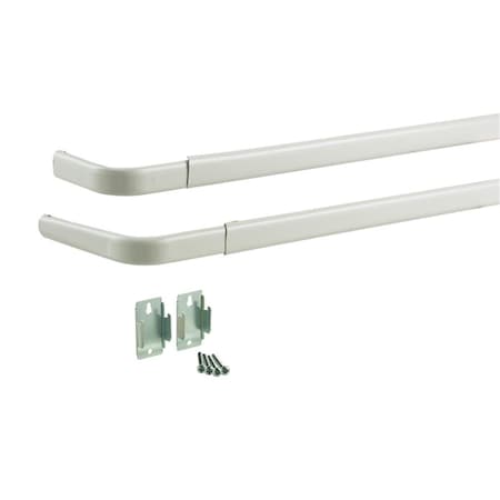 Daphnes Dinnette KN521 28 to 46 in. Double Curtain Rod White DA2516469